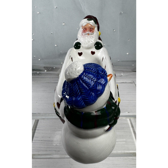 Earthenware Holiday Santa Claus Snowman Christmas Cracker Dish #20639 - Picture 9 of 15